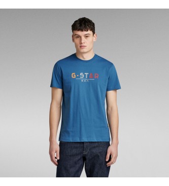 G-Star T-shirt com vrios logtipos azul