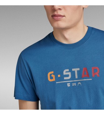 G-Star T-shirt med flera logotyper bl