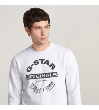 G-Star Originals logotyp sweatshirt vit 