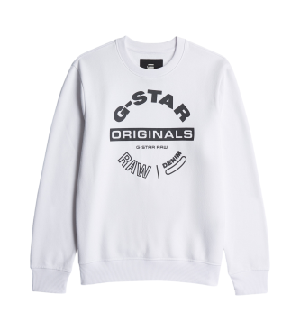 G-Star Originals logotyp sweatshirt vit 