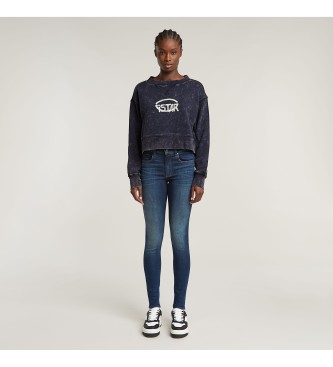 G-Star Overdyed Cropped Logo Loose navy sweatshirt  