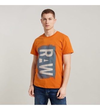 G-Star Koszulka pomalowana na pomarańczowo