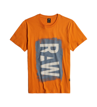 G-Star T-shirt oranje geschilderd