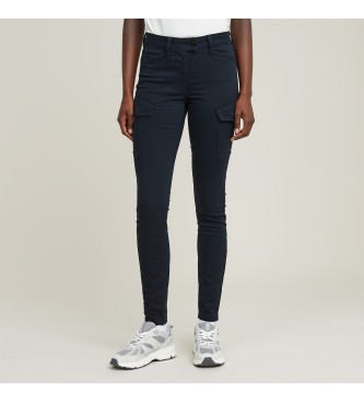 G-Star Pantaloni blu scuro skinny alti a forma di G Blossite