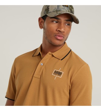 G-Star Polo Chest Logo Striped brown