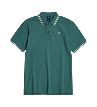 G-Star Polo Dunda verde a righe slim