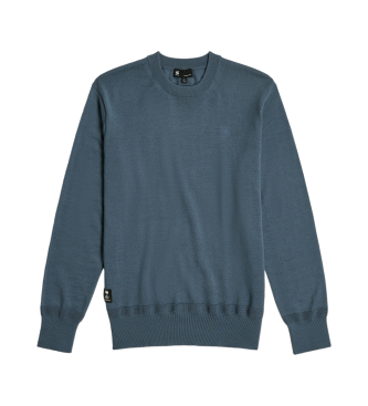 G-Star Niebieski sweter z dzianiny premium core r