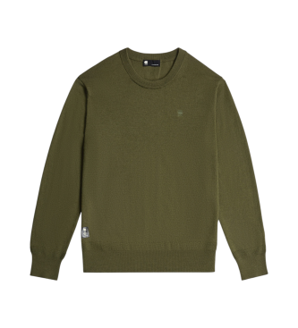 G-Star Sweter dzianinowy Premium Core zielony