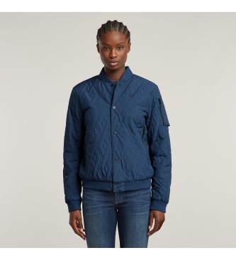 G-Star Navy Quilted Bomber Jacket