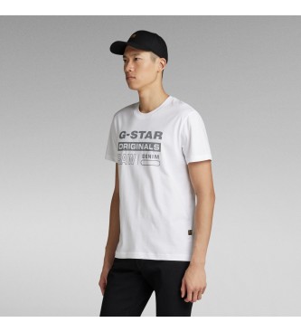 G-Star Reflektierendes Originals-T-Shirt wei