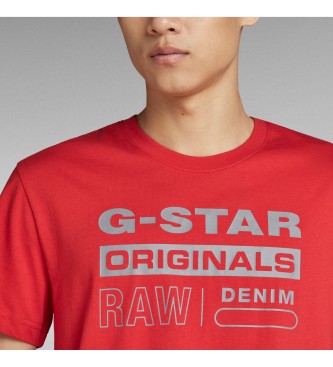 G-Star Odsevna majica Originals rdeča