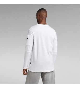 G-Star Sweatshirt Lightweight Sleeve Pocket Relaxed hvid