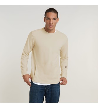 G-Star Gestufter Saum Entspanntes beige Sweatshirt