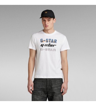 G-Star T-shirt com logtipo triplo branco
