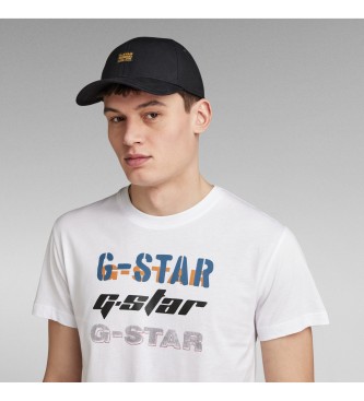 G-Star T-shirt bianca con triplo logo