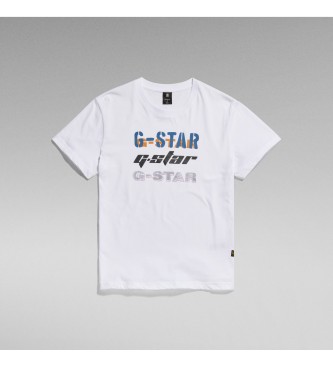 G-Star T-shirt med tre logotyper vit