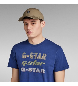 G-Star Dreifach-Logo-T-Shirt blau