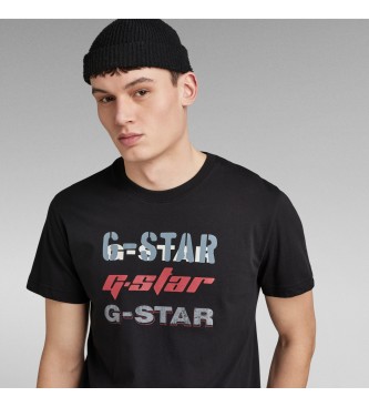 G-Star Majica s trojnim logotipom črna