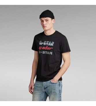 G-Star T-shirt med tre logotyper svart