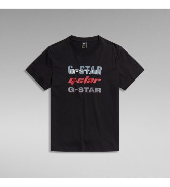 G-Star T-shirt med tre logotyper svart