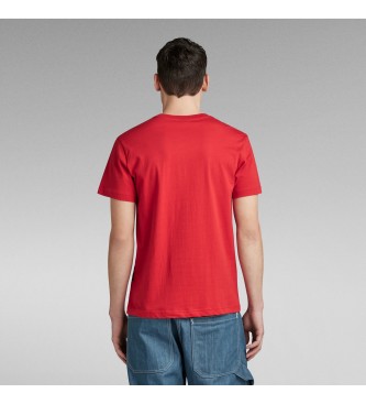 G-Star Koszulka z potrójnym logo czerwona