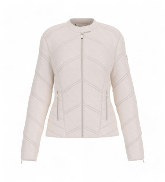 Guess New Vona Logo Coat off-white