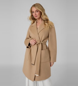 Guess Cappotto Rosa con cintura beige