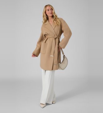 Guess Cappotto Rosa con cintura beige
