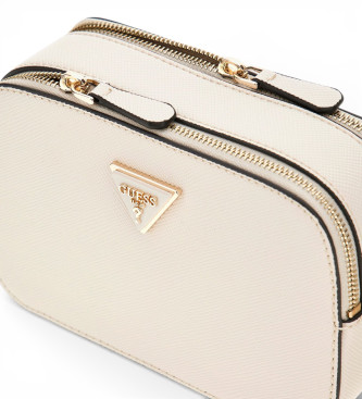 Guess Bolsa de ombro bege Mini Noelle Saffiano