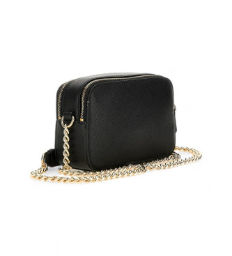 Guess Bolsa de ombro Noelle em saffiano preto