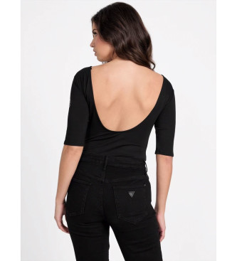 Guess Czarne błyszczące body z logo