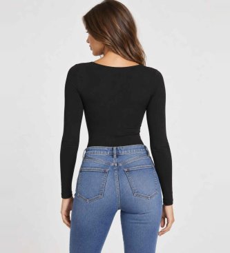 Guess Body Zanita a maniche lunghe con logo nero