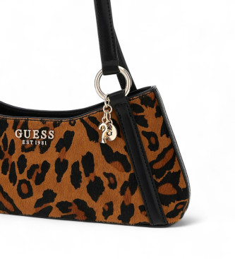 Guess Bolso al hombro Domitilla de piel autntica animalprint