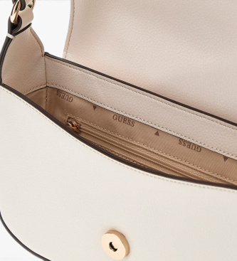 Guess Borsa a spalla con patta Ruby bianco sporco