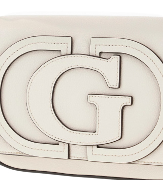 Guess Borsa a spalla con patta Ruby bianco sporco