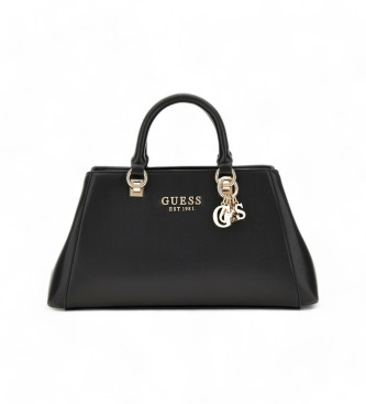 Guess Bolsa de mo em saffiano preto