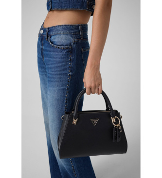 Guess Bolso de mano Noelle saffiano negro