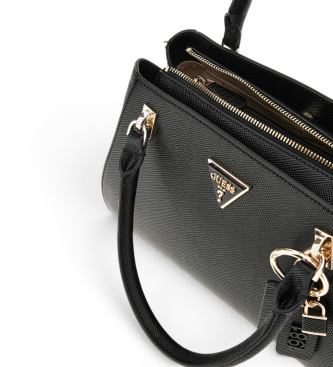 Guess Bolso de mano Noelle saffiano negro