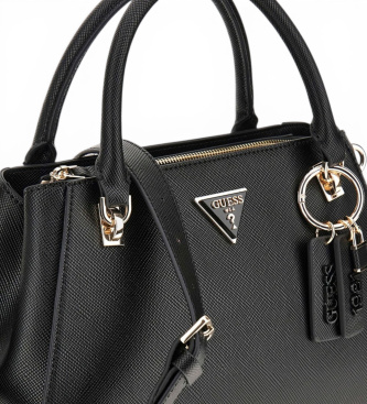Guess Bolso de mano Noelle saffiano negro