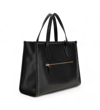 Guess Bolso de mano silvana con pespuntes negro