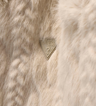 Guess Ilde cream braided faux fur bag