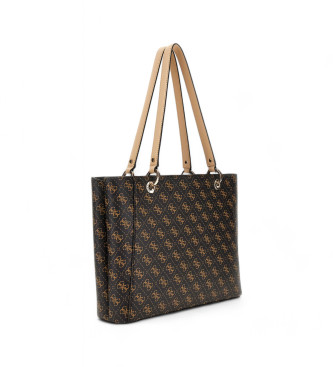 Guess Borsa Noelle Shopper con logo 4g marrone