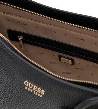Guess Brenton tote-taske med lynlås ovenpå sort