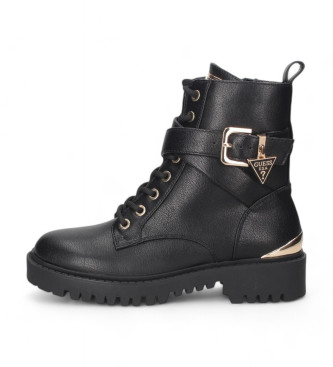 Guess Bottines en cuir Olsy noir