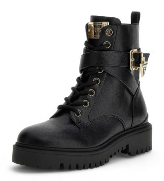 Guess Bottines en cuir Olsy noir