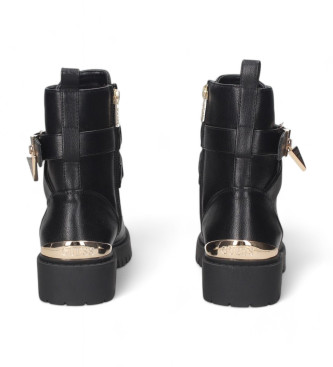 Guess Botins de couro Olsy preto