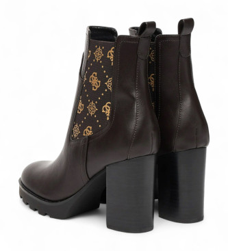 Guess Botins Nealle com logtipo 4G castanho 