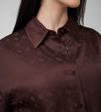 Guess Carolyn-skjorta med brun logotyp