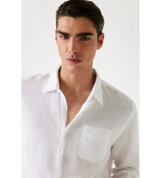 Guess Chemise en lin blanc