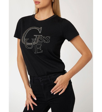 Guess Svart glnsande T-shirt